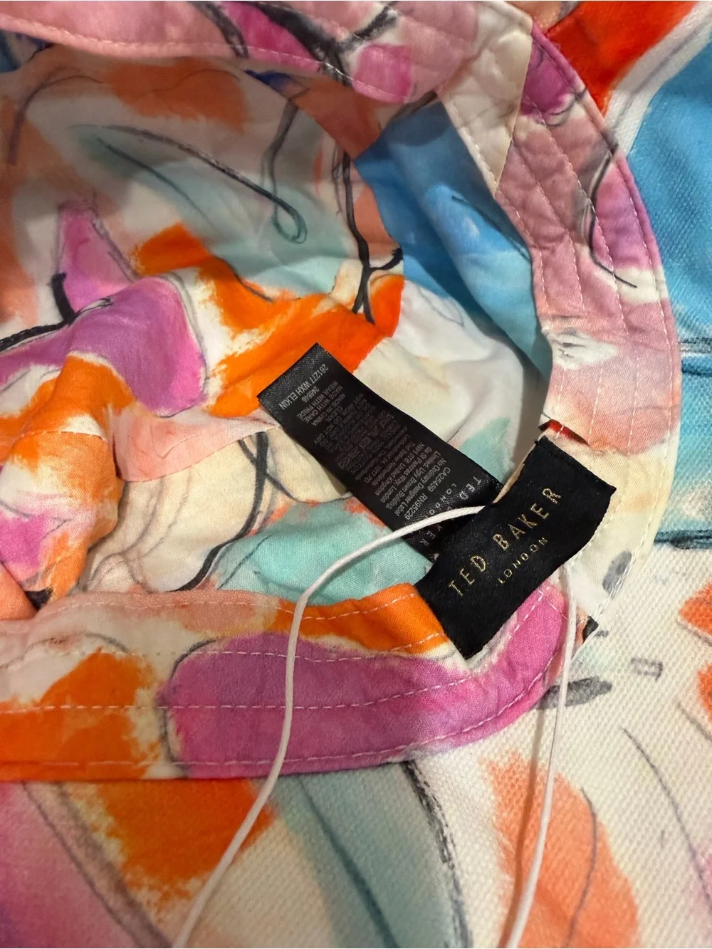 Ted Baker London Multicolor Abstract Print Wide-Brim Hat